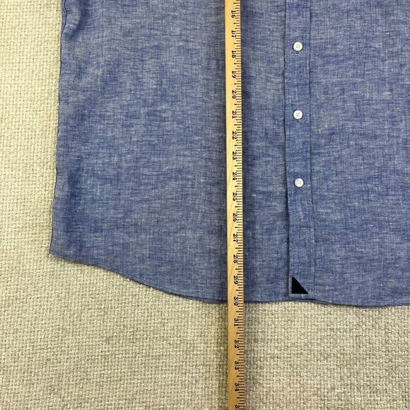 UNTUCKit Linen Shirt Men's 2XL Blue Short Sleeve Button Up Wrinkle Resistant - Picture 6 of 7